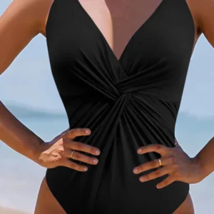 Twisted Black One-Piece Swimsuit