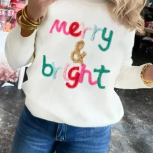 Cheerful Merry & Bright Casual Sweater