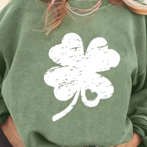 Grass Green Distressed Clover Sweatshirt