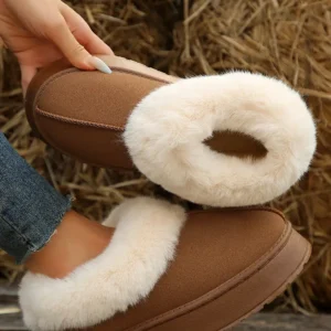 Chestnut Plush Suede Trim Snow Boots