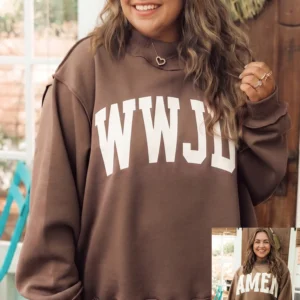 Coffee Letter Print Oversized Plus-Size Sweatshirt – Stand-Neck, Casual Comfort