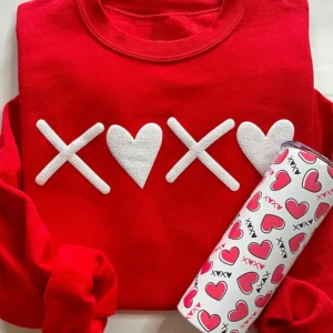 Red XOXO Heart Sweatshirt