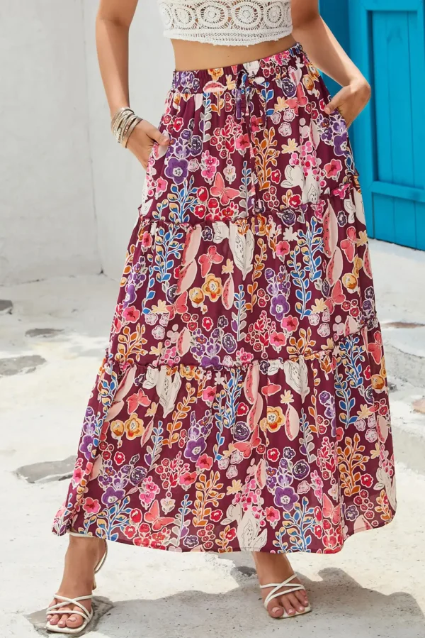 Boho Floral Maxi Skirt