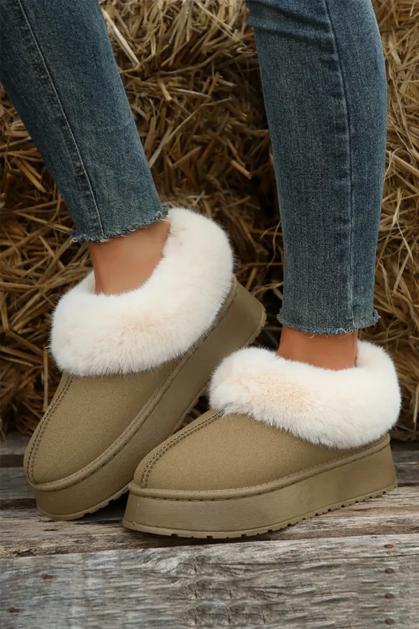 Sage Plush Suede Snow Boots