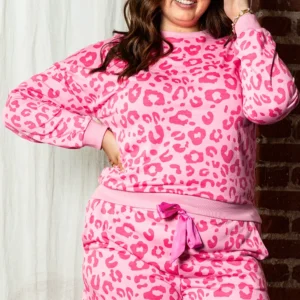 Leopard Satin Tie Plus Size Outfit