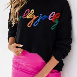 Holly Jolly Black Casual Sweater