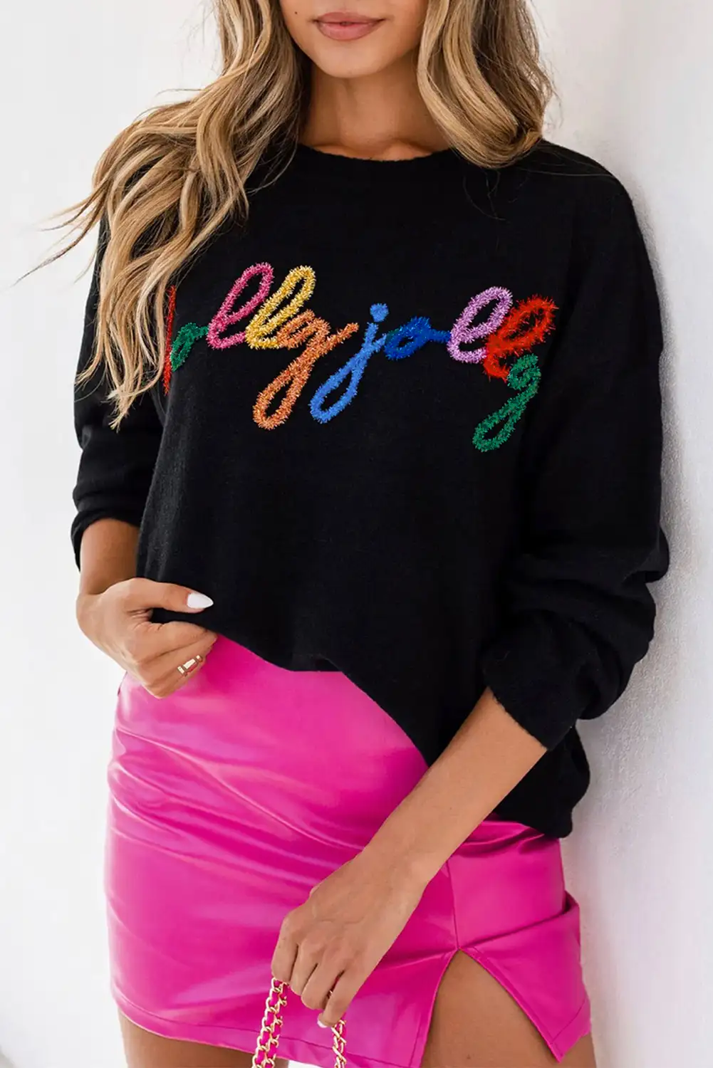 Holly Jolly Black Casual Sweater