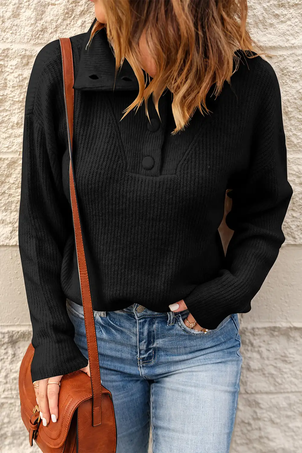 Comfy Black Ribbed Sweater