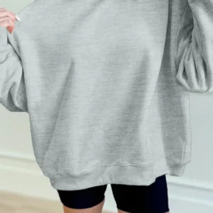 Gray Oversized Mock-Neck Sweatshirt