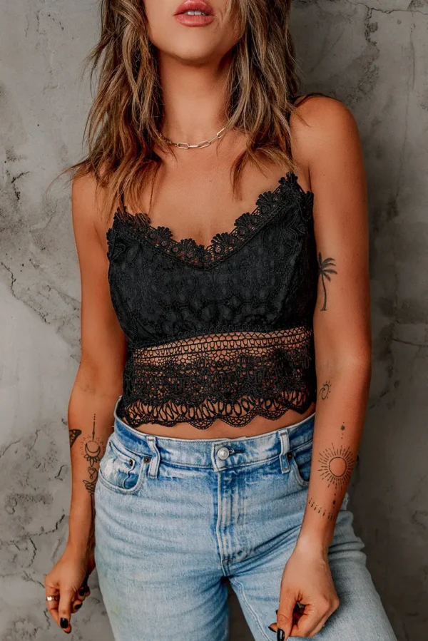 Sexy Black Lace Bralette Crop Top