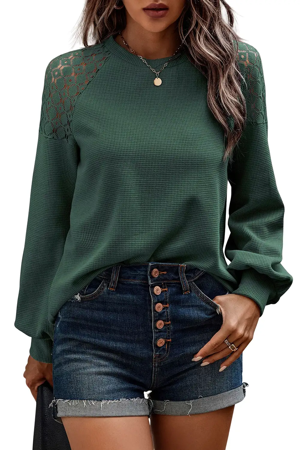 Pullover styled for an easy weekend coffee run