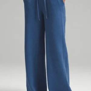 Sail Blue Wide Leg Pocketed Sweatpants
