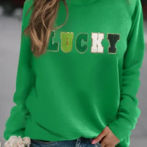 Lucky Green St Patricks Embroidered Sweatshirt