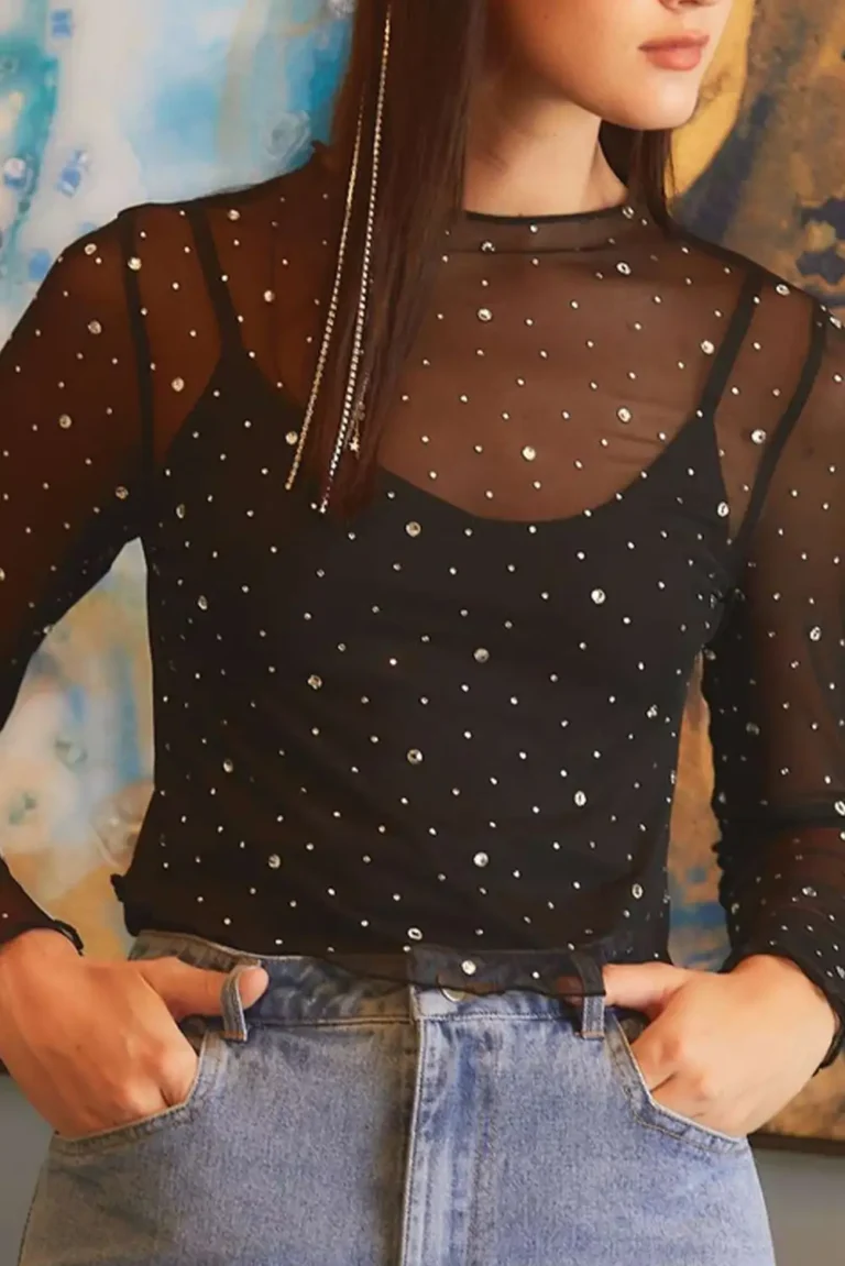 How to Wear a Rhinestone Mesh Top and Still Feel Like Yourself