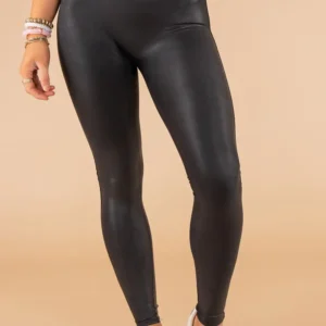 Sleek Black Faux Leather Leggings