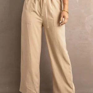 Chic Khaki Wide Leg Pants