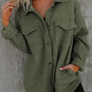 Retro Quilted Green Shacket