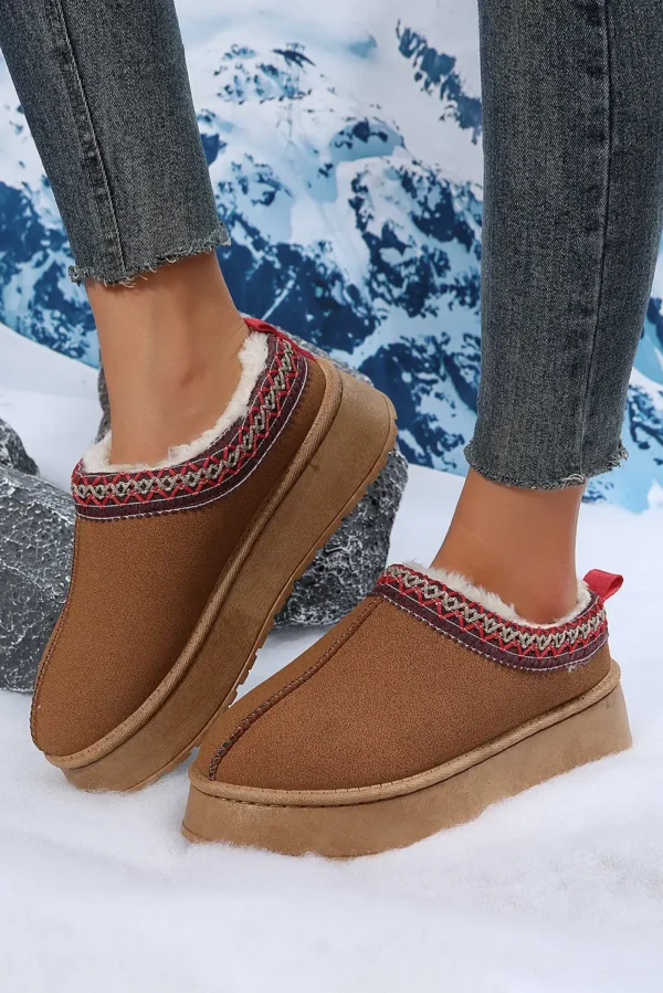 Plush Lined Snow Boots - Chestnut Suede