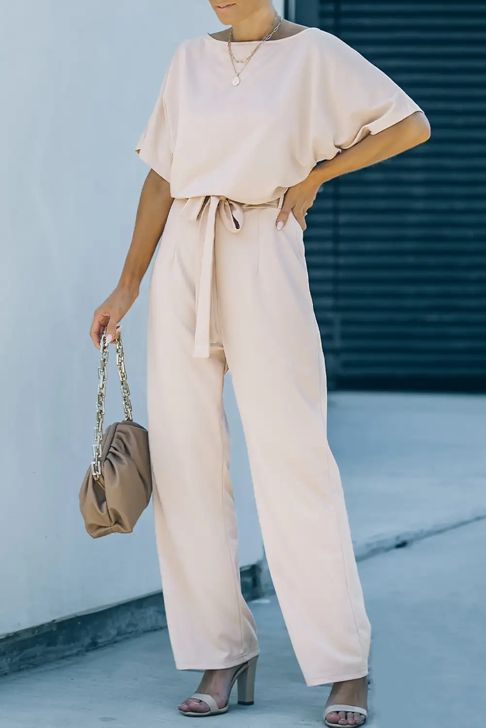 Glam Apricot Wide Leg Jumpsuit