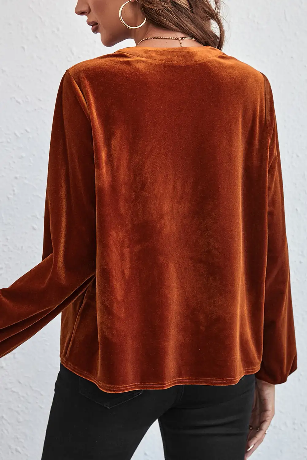 Close view of the soft fabric and a small light-catching detail