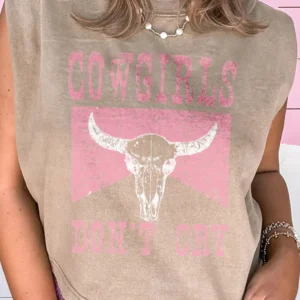 Smoke Gray Western Graphic Tank Top – Mineral Washed