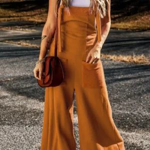 Brown Wide Leg Jumpsuit