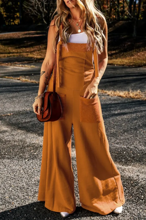 Brown Wide Leg Jumpsuit