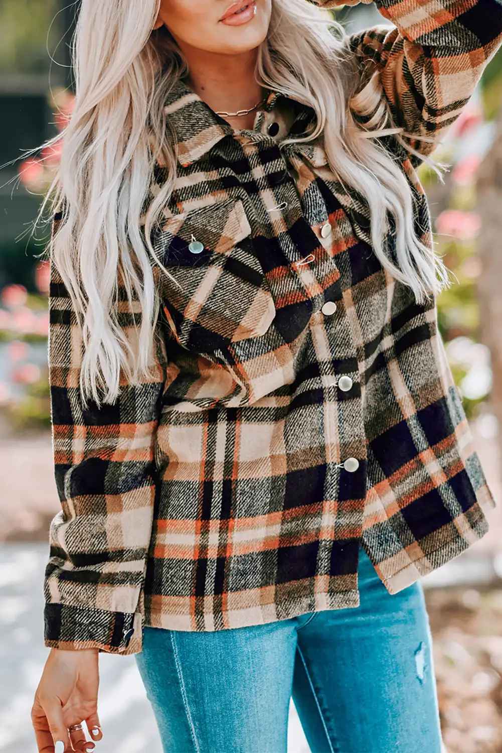 Rustic Orange Plaid Shacket