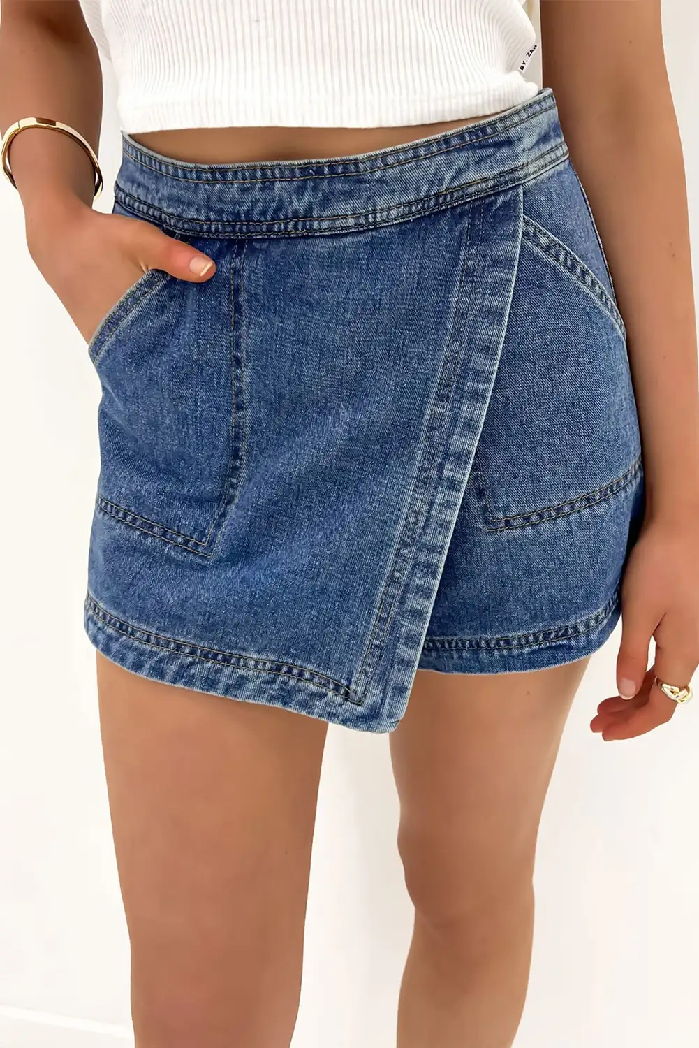Ashleigh Blue Wrapped Denim Skort
