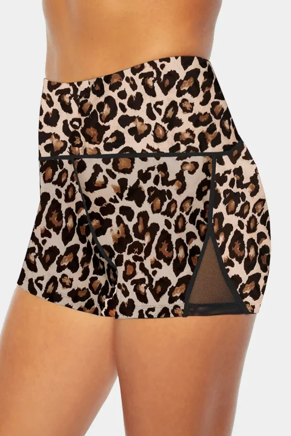 Leopard Mesh Swim Shorts