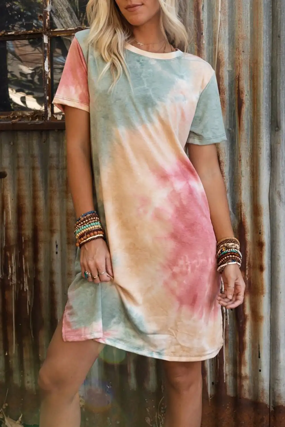 Trendy Tie Dye Oversized Tee Dress