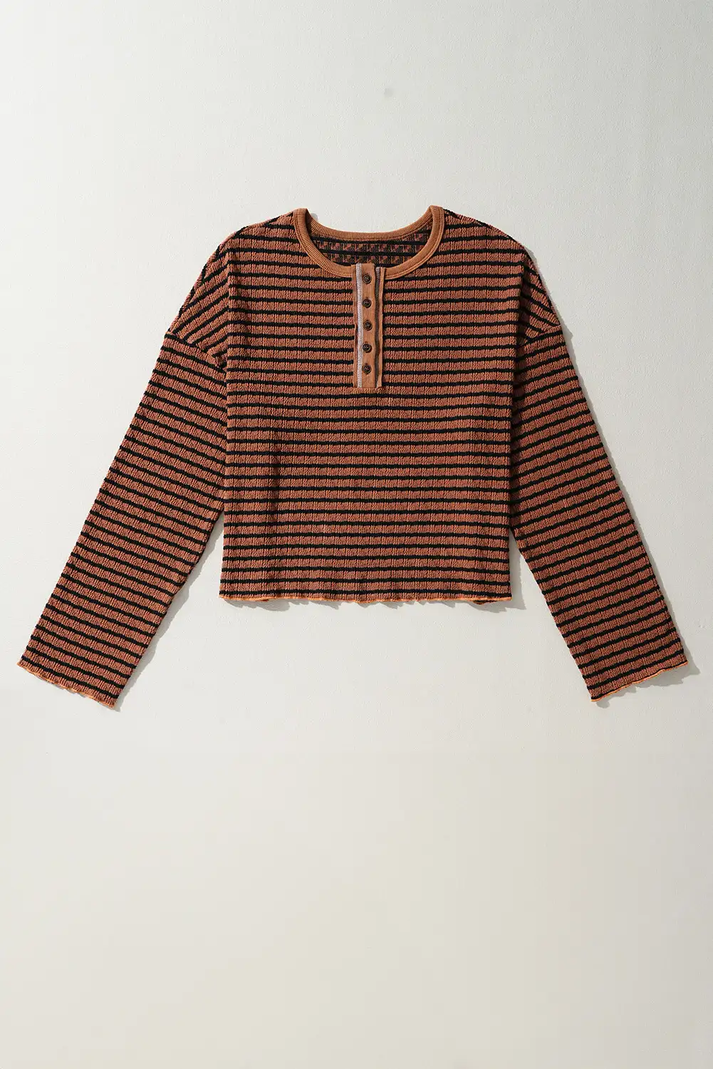 Long-sleeve top with an easy button front