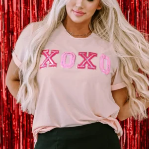 Shiny Pink XOXO Graphic Tee