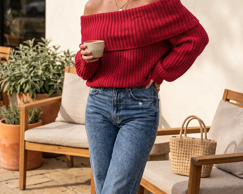 Playful Off-Shoulder Knit You’ll Actually Want to Live In