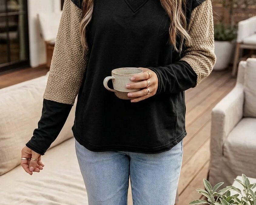 Black Colorblock Hoodie – Your New Favorite for Easy Fall Days