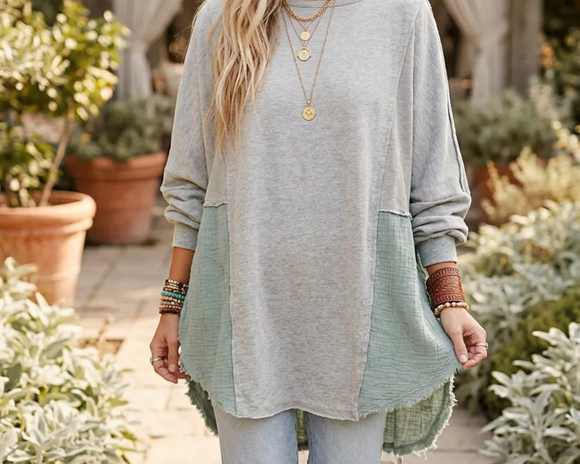 Grey High-Low Blouse Makes Casual Days More You
