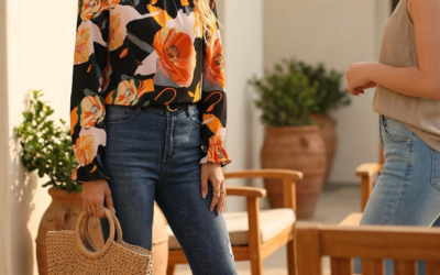 Floral Mock Neck Blouse That Makes Spring Feel Easy