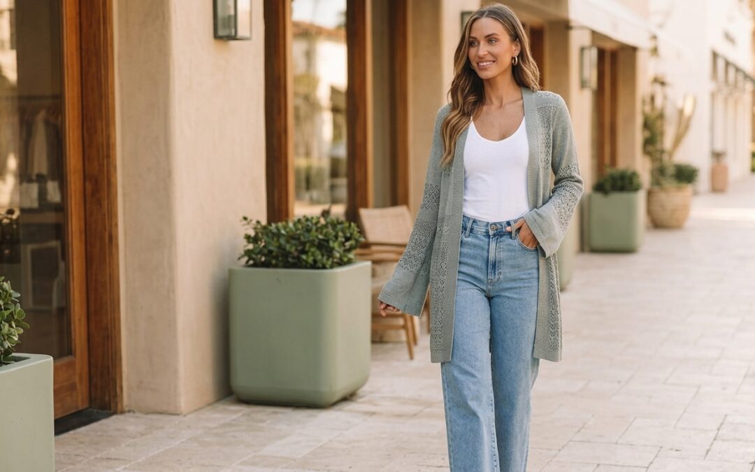 Gray Pointelle Cardigan: Your Fall Layer Favorite