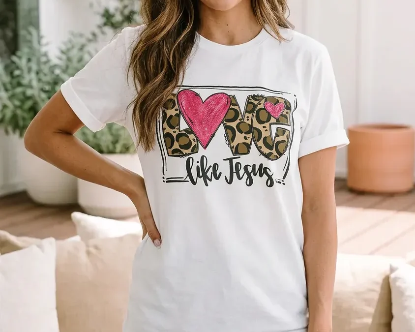 Love Like Jesus White Crew Neck Tee
