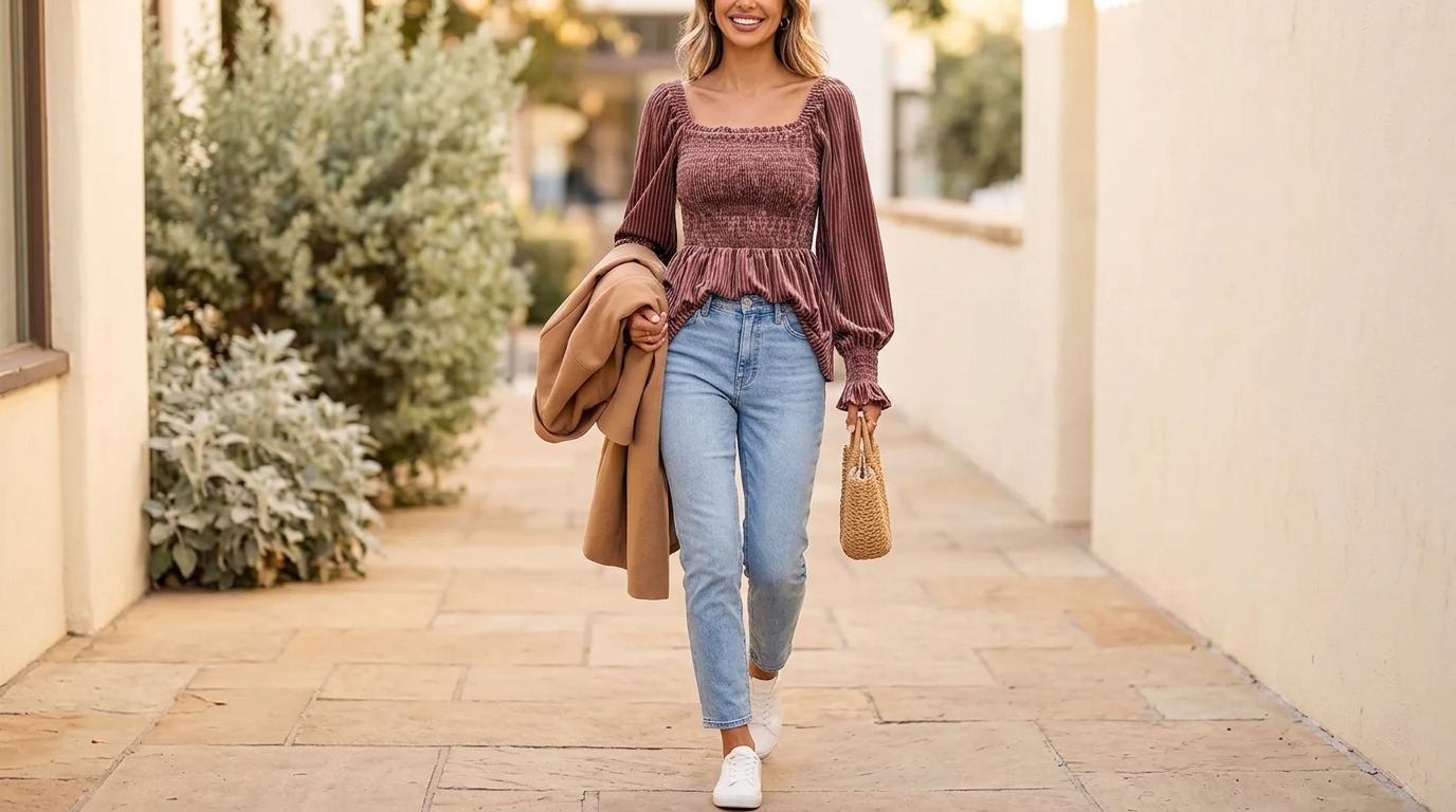 Your New Favorite Fall Top: Soft Pink Velvet That Feels Like You