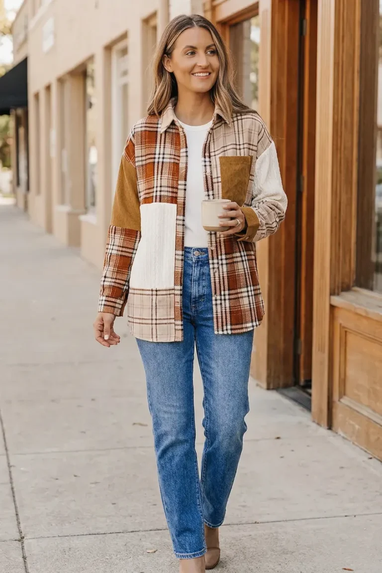 orange color block jacket for Women Fall Outerwear