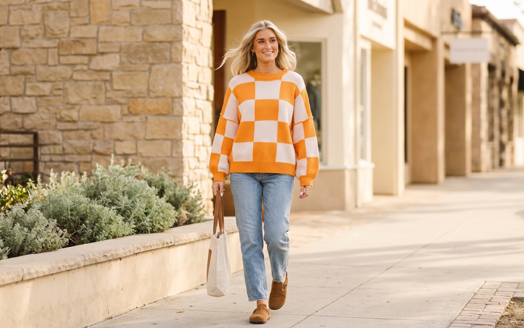 Playful Orange Checks: Your New Favorite Fall Layer